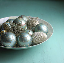 ornaments in a bowl 