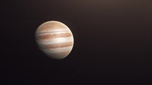 Rotating Planet Jupiter In Space - animation
