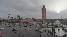 Medina Marrakesh, Morocco Old Town Cityscape and Minaret de la Koutoubia during Sunset