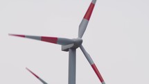 Wind Turbine Is Moving on cloudy day 