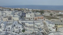 aerial view over a beach community 