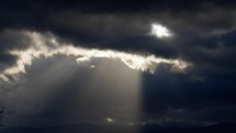 Dark Clouds Lighted By Celestial Light 