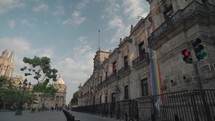 State Congress of Jalisco Building with Pride Flag During Gay Games Guadalajara, Mexico