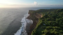 Aerial Karang Boma Cliff Uluwatu Pecatu Bali during Sunset
