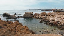 Sicilian Rocky Coastline with rough sea