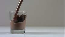pouring chocolate milk 