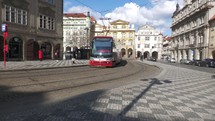 a tram in Prague 