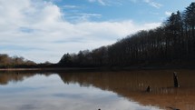 Zomaro Lake In Aspromonte Mountains In Calabria With Cloudy Sky