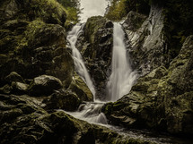 Waterfall over rocks 