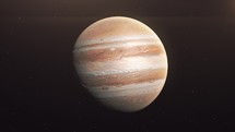 Jupiter Slowly Rotating In Outer Space - animation	