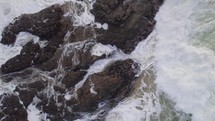 Crashing waves on the rocks