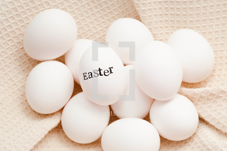 Easter on white eggs 