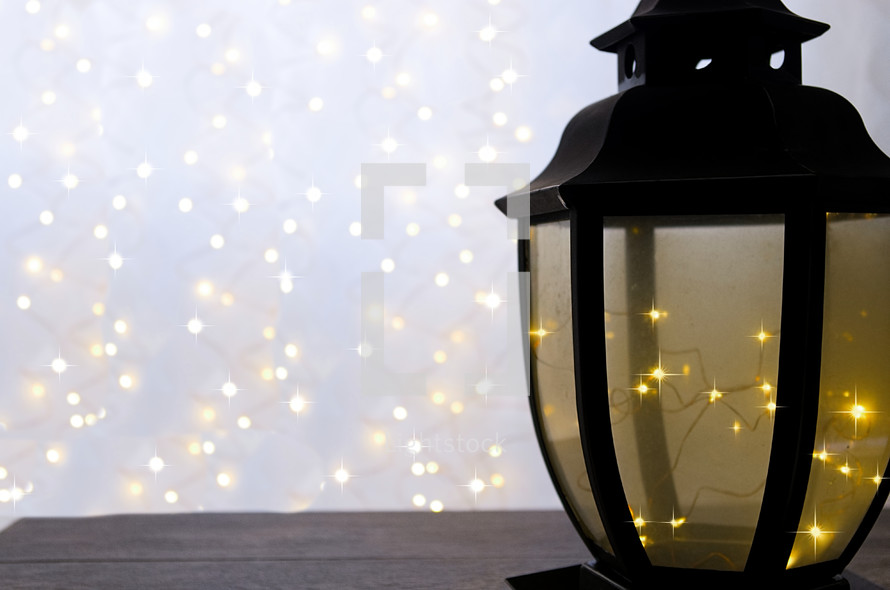 lantern and bokeh lights 