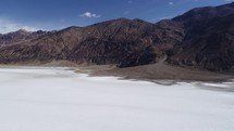 dry lake bed and mountains 