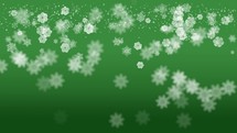  Christmas Snow Flakes Effect on Green Background 