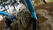 Changing gears on mountain bike bicycle