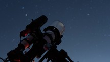 Timelapse of a telescope tracking the stars