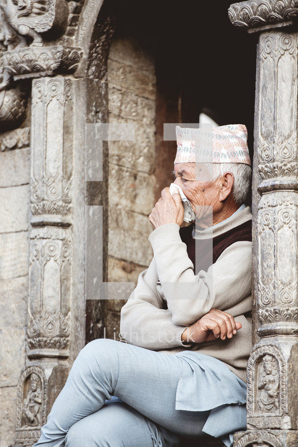 elderly man in Tibet