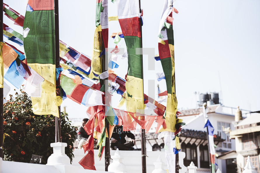 colorful banners in Tibet 