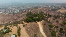 aerial view over LA suburbs 