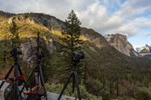 Cameras set up for time-lapse in Yosemite