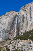 Mountain with waterfall in Yosemite