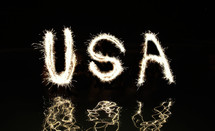 USA written with fireworks