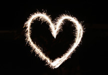 Heart shape in fireworks.
