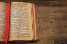 bookmark in between the pages of a Bible  - Proverbs