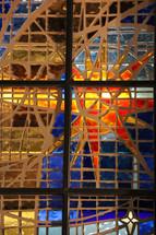 Stained glass window of Bethlehem star