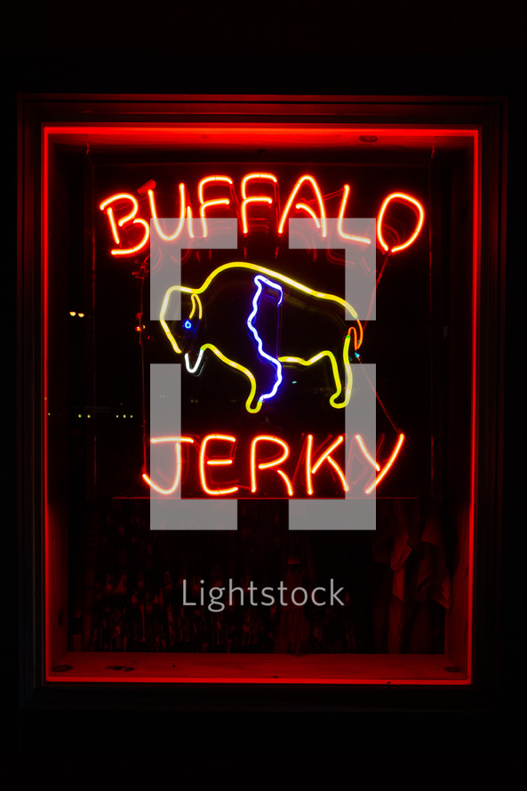 neon sign buffalo jerky 