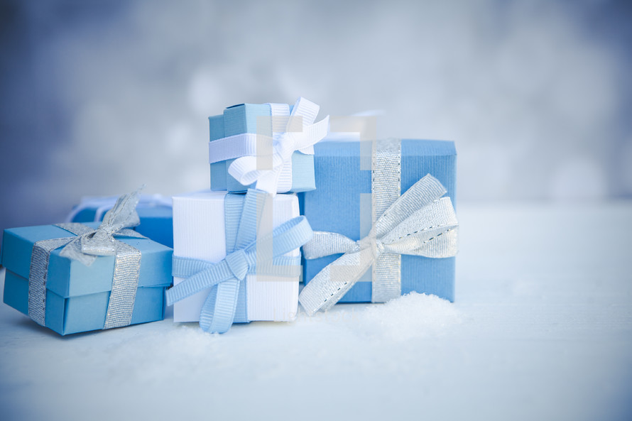 blue gift boxes 