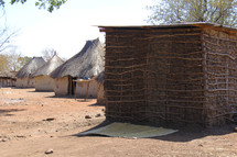a house of mud and sticks in an African village 
