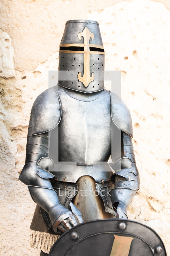Suit of armor with shield