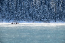 Single Canoe on Lake Louise