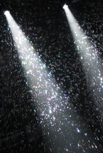 bubbles in a spotlight beam 