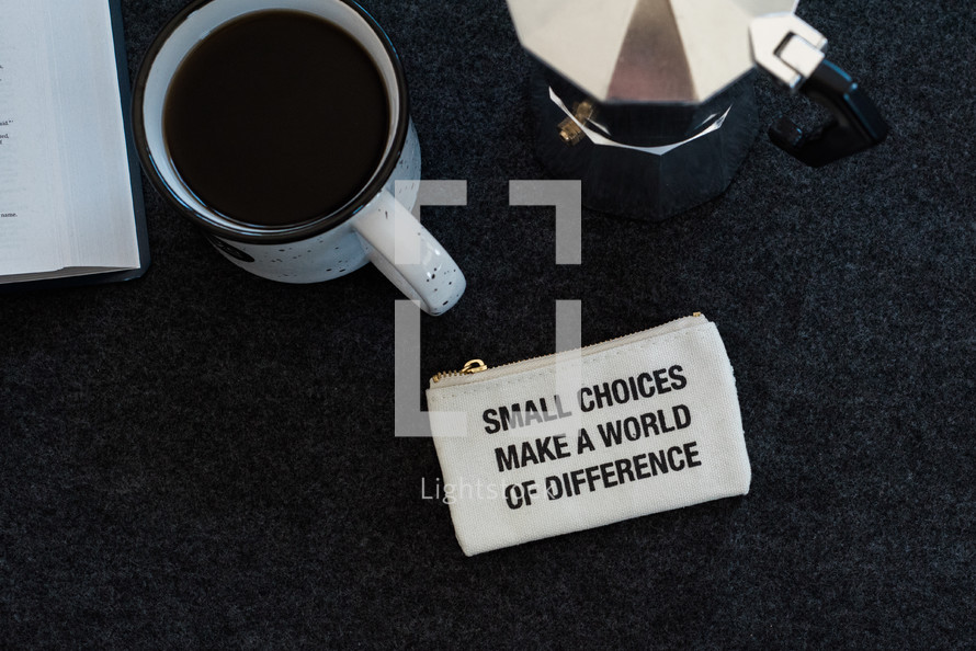 small choices make a world of difference coin purse 