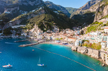 City of Amalfi in summer season 