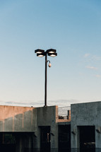 street lamp on a parking garage 
