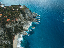 Riaci Bay Aerial cliff and ocean