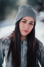 young woman in winter 