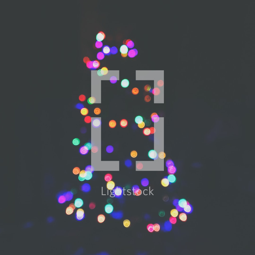 colorful bokeh lights on a Christmas tree 