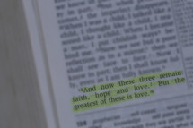 And now these three remain, faith, hope, and love. But the greatest of these is love. 