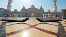 The Entrance Of The Grand Mosque In Abu Dhabi