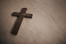 cross on a marble background 