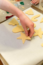 baking Christmas sugar cookies 