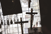 crucifixes in a shop in Mexico 