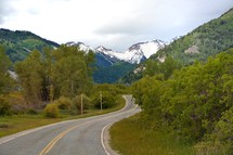 road leading to Colorado mountains 