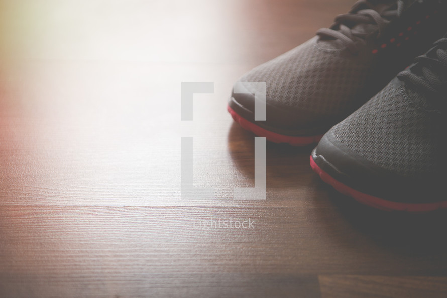 Gym Shoes Background with Copy Space