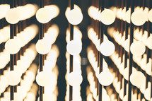 rows of lightbulbs and mirror reflection background 